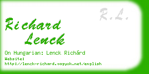richard lenck business card